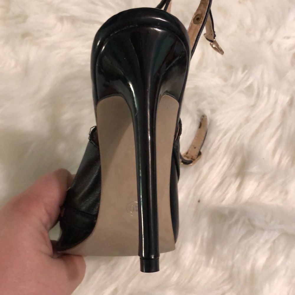 Jojo Cat Studded Glossy Black Stiletto Heels - Picture 6 of 14